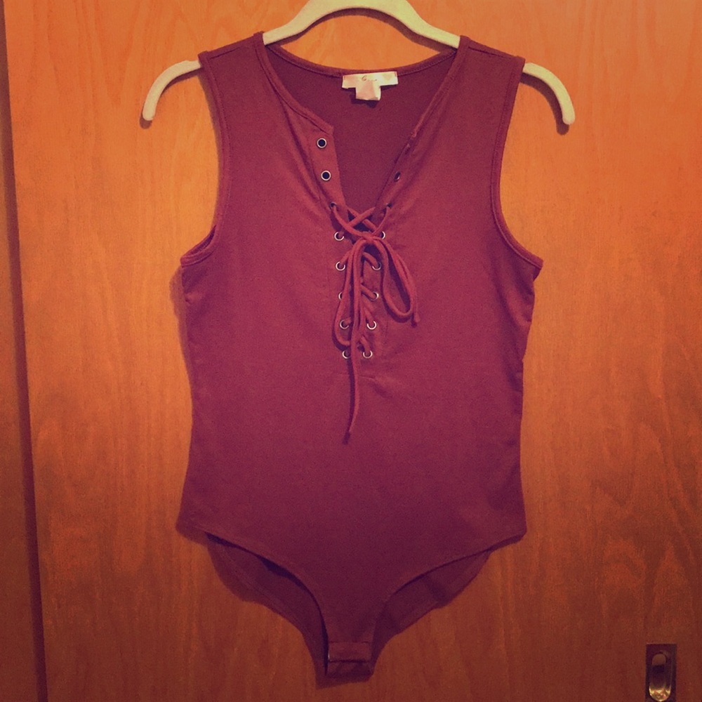 Gaze USA Maroon Body Suit Tank Top Very Soft